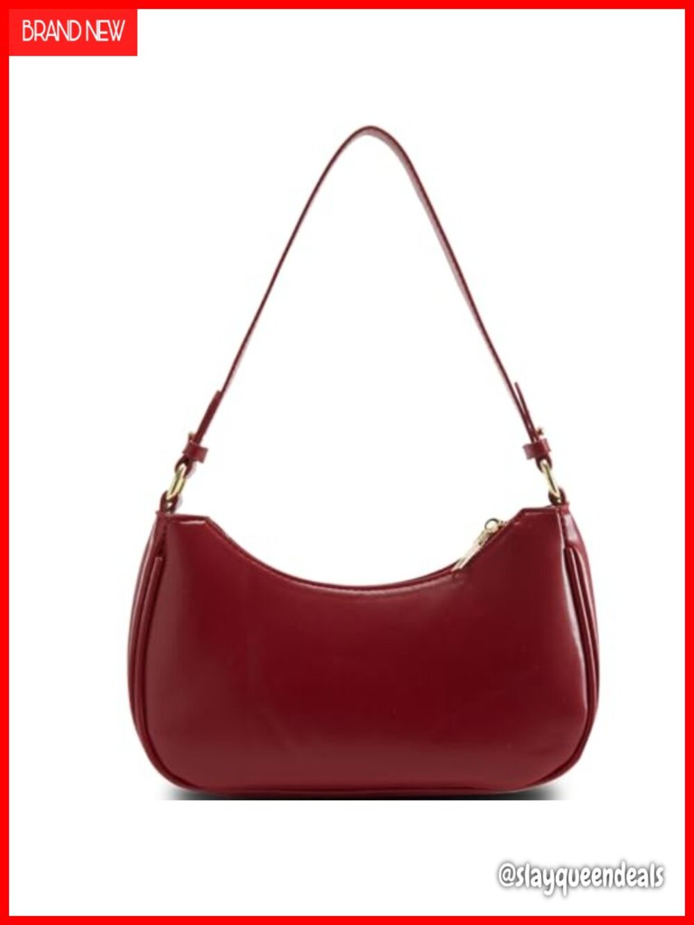 Vegan leather hobo shoulder bag adjustable straps